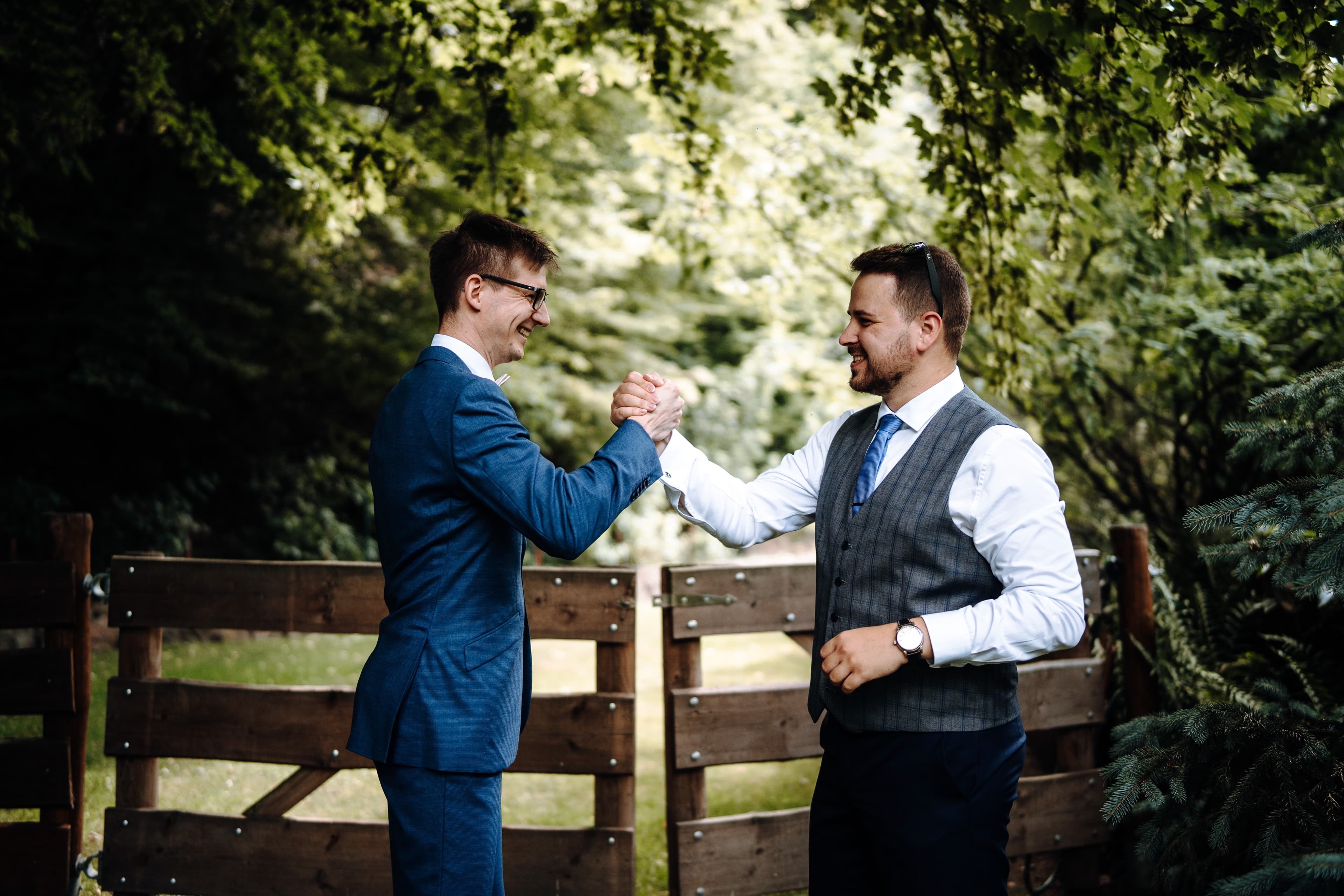 Two guys shaking hands